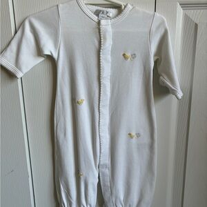 Kissy Kissy Premier NB White Yellow Chick Embroidery